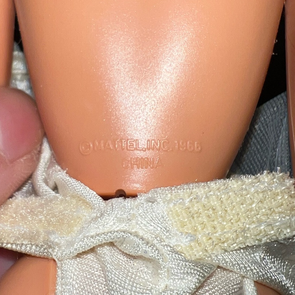 Vintage Disney 1966 Cinderella Barbie Mattel RARE Blue White Two Piece Dress - Picture 8 of 12
